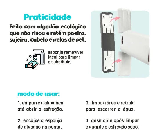 Mini esfregão absorvente portátil auto-apertável esfregão multifuncional limpeza