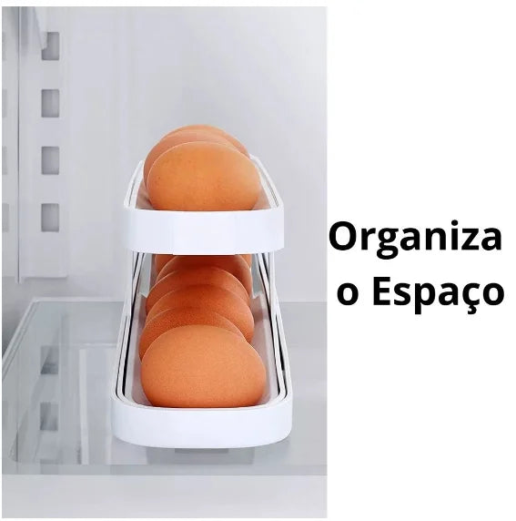 Suporte Organizador de Ovos Para Geladeira Prateleira 2 Andares