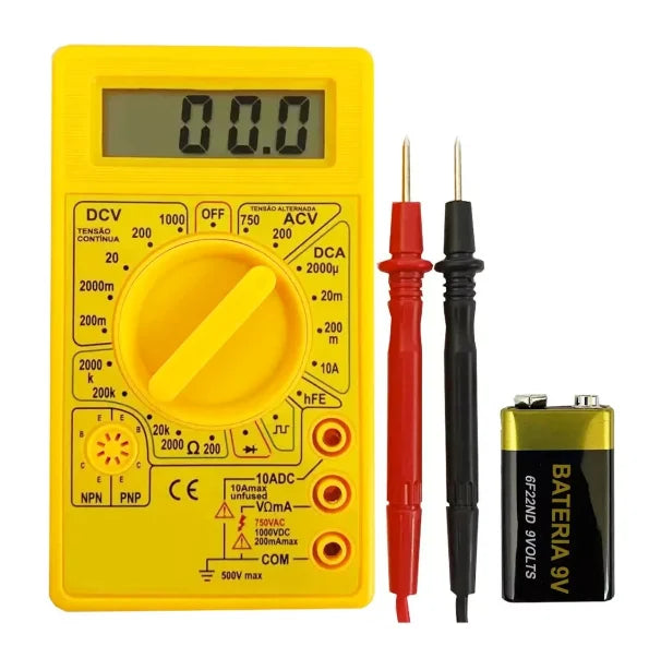 Multímetro digital profissional portátil multi cabo de teste