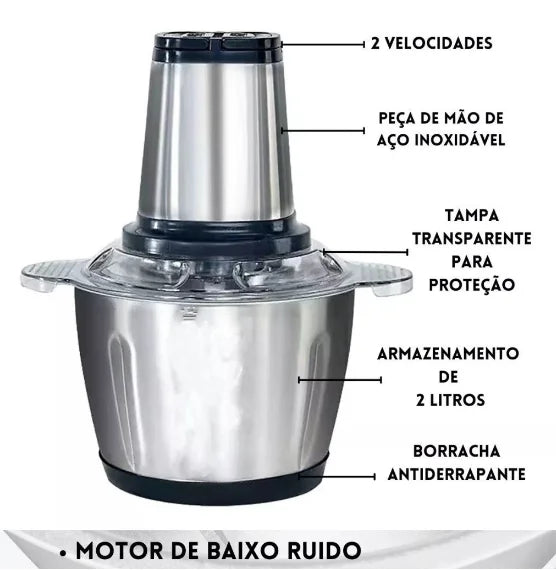 Moedor 2L Triturador 110v Processador Alimentos Elétrico