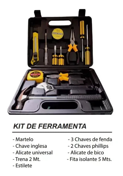 Kit Ferramentas Maleta Jogo 12 Peças Multiuso