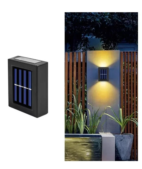 Lâmpada LED Slim Solar Lâmpada 2 Focos Luz Quente para Parede IP65