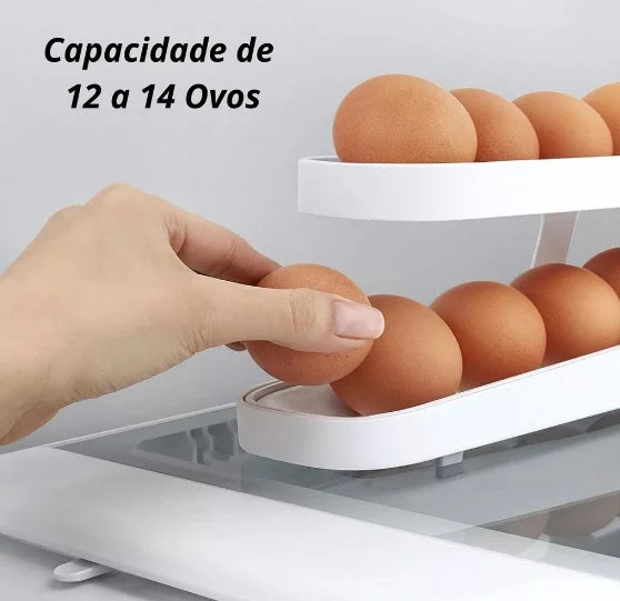 Suporte Organizador de Ovos Para Geladeira Prateleira 2 Andares