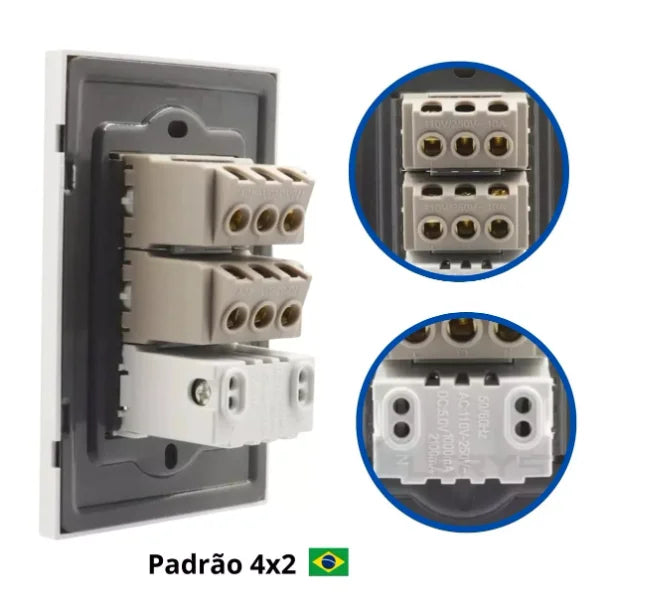 Tomada de Parede Entradas USB Carregador Universal Dispositivo