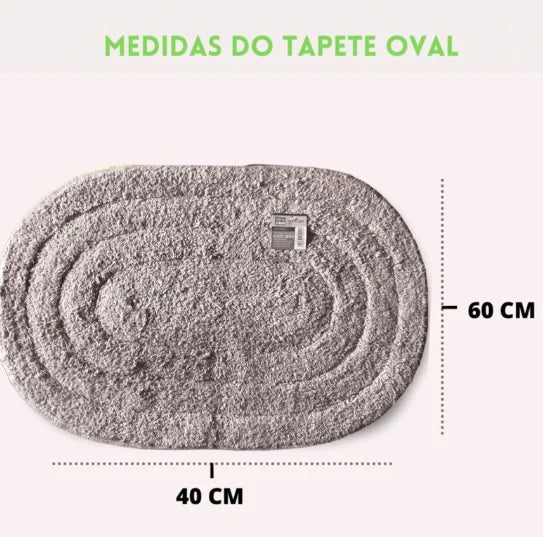 Tapete de banheiro oval 40x60cm algodão macio absorvente de alta qualidade